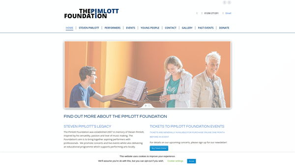 Screenshot of the Pimlott Foundation website