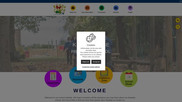 Screenshot of the Kings Copse School PTA website