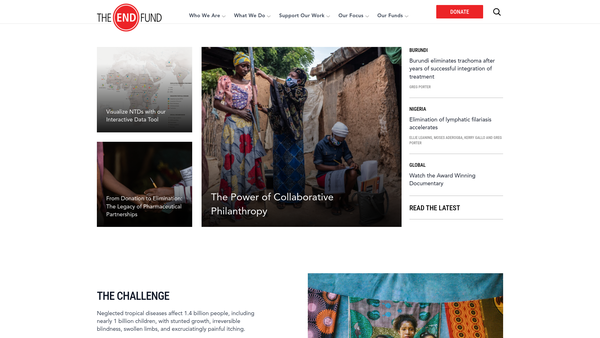 Screenshot of the The End Fund website