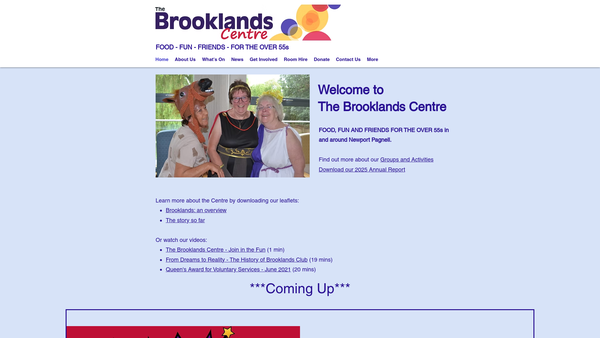 Screenshot of the The Brooklands Centre website