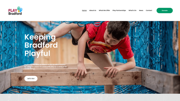 Screenshot of the Play Bradford website