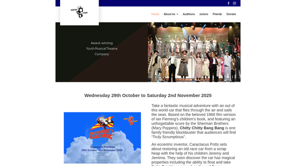 Screenshot of the Centre Stage (Devon) website