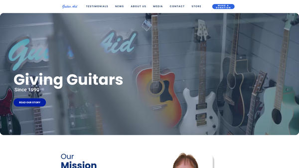 Screenshot of the Guitar Aid website