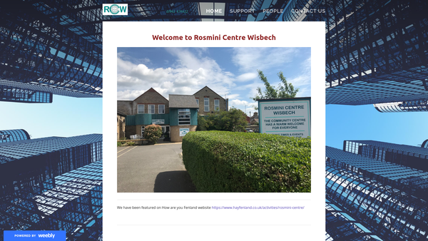 Screenshot of the Rosmini Centre Wisbech website