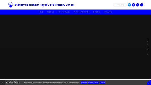 Screenshot of the St Mary's Farnham Royal Church Of England Primary School - School Fund Account website