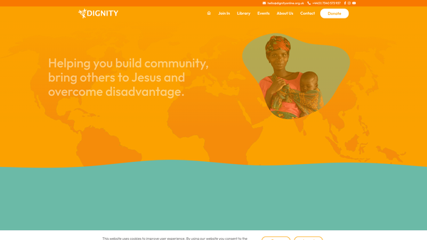 Screenshot of the Dignity (Worldwide) website