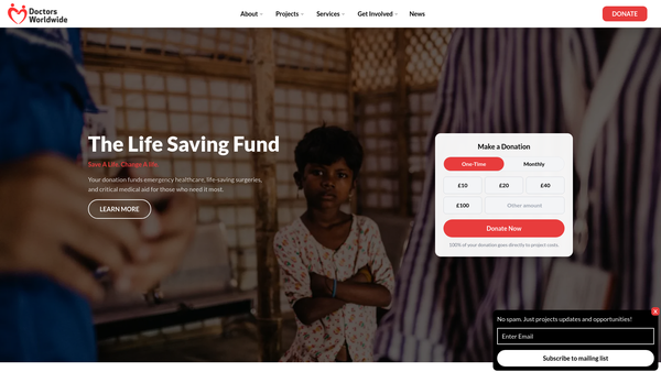 Screenshot of the Doctors Worldwide Ltd website