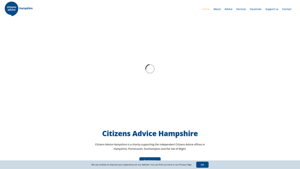 Screenshot of the Citizens Advice Hampshire website
