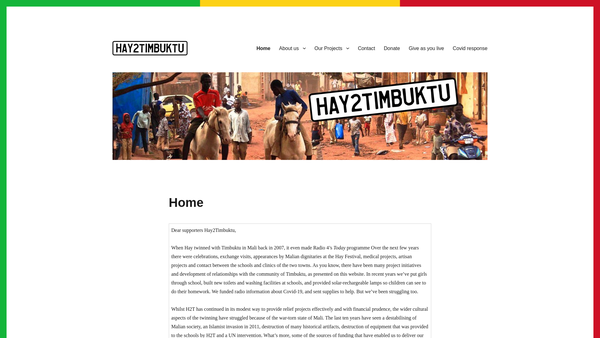 Screenshot of the Hay2timbuktu website