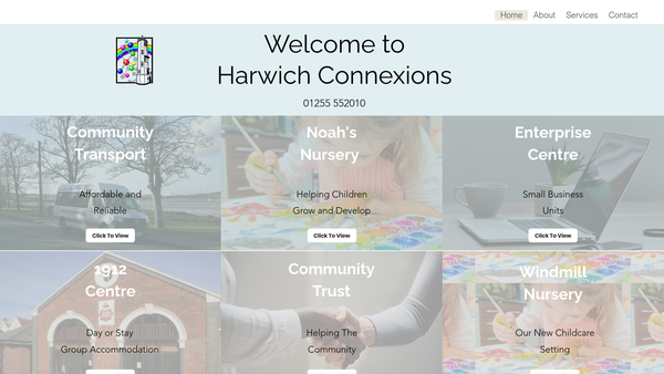 Screenshot of the Harwich Connexions Community Trust website