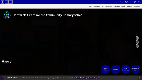 Screenshot of the Hardwick & Cambourne Community Primary School PTA website