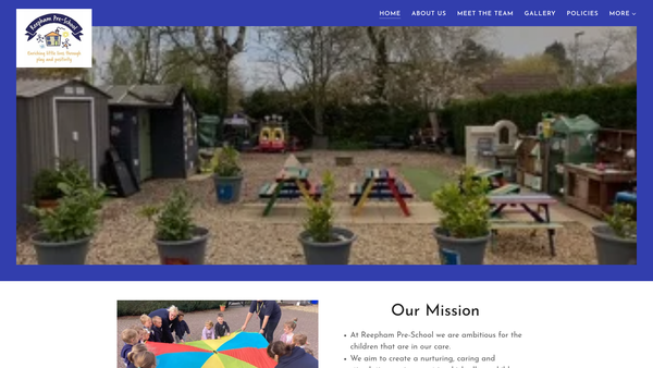 Screenshot of the Reepham Pre School website