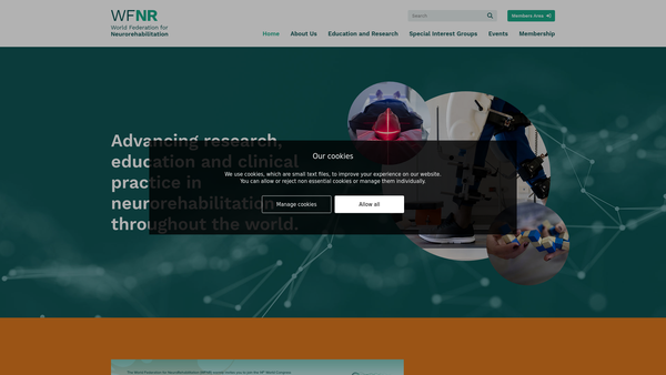 Screenshot of the The World Federation For Neuro-Rehabilitation website
