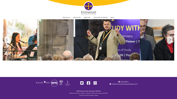 Screenshot of the Emmanuel Theological College website