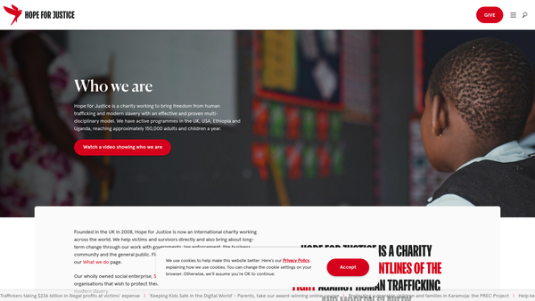 Screenshot of the Retrak website