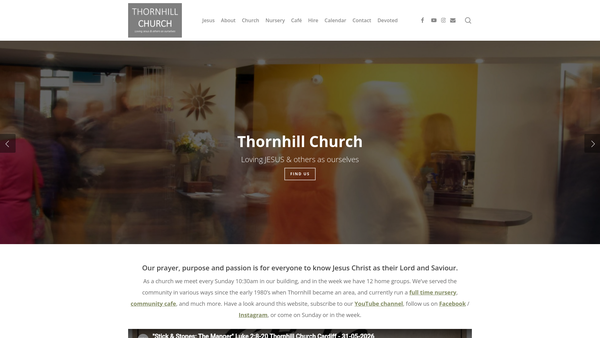 Screenshot of the Thornhill Church Trust website