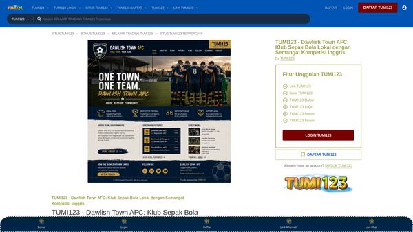 Screenshot of the Dawlish Town AFC website