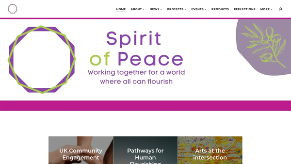 Screenshot of the Spirit Of Peace website