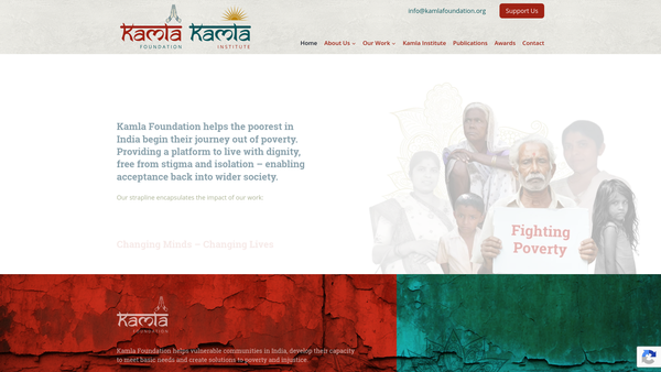 Screenshot of the Kamla Foundation website
