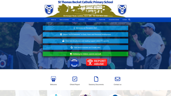 Screenshot of the St Thomas Becket School Association website