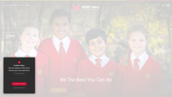 Screenshot of the Perry Hall Primary School PTA website