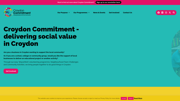 Screenshot of the Croydon Commitment Ltd website