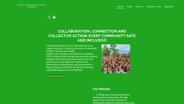 Screenshot of the Children And Families International Foundation website
