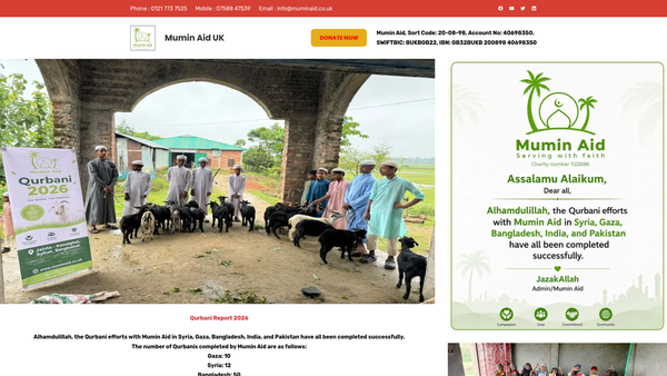 Screenshot of the Mumin Aid website