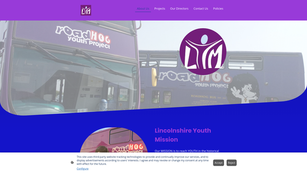 Screenshot of the Lincolnshire Youth Mission Limited website