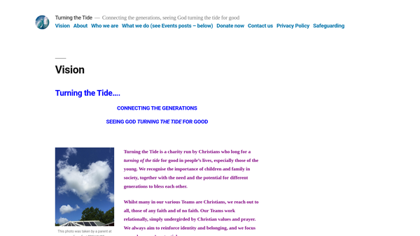 Screenshot of the Turning The Tide, UK website