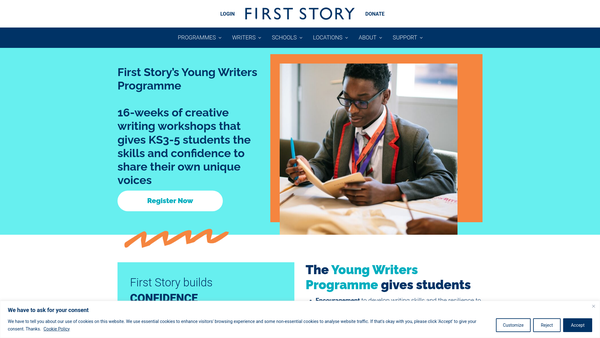 Screenshot of the First Story Limited website