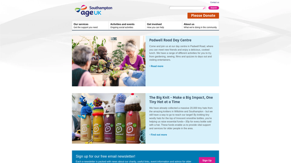 Screenshot of the Age Wessex website