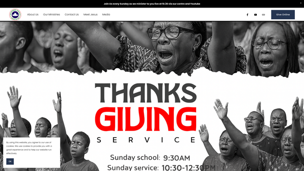 Screenshot of the The Redeemed Christian Church Of God And Rccg Life Oasis Parish website