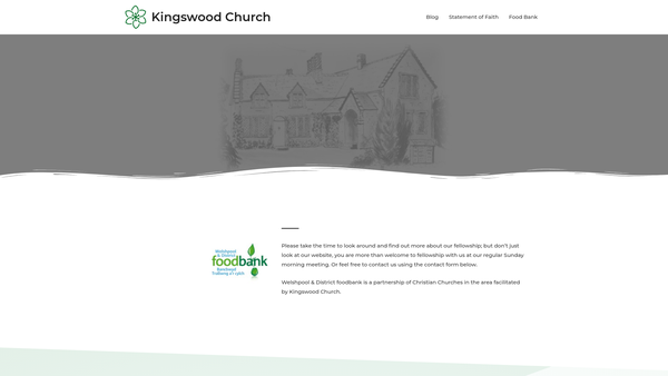 Screenshot of the Kingswood Church website