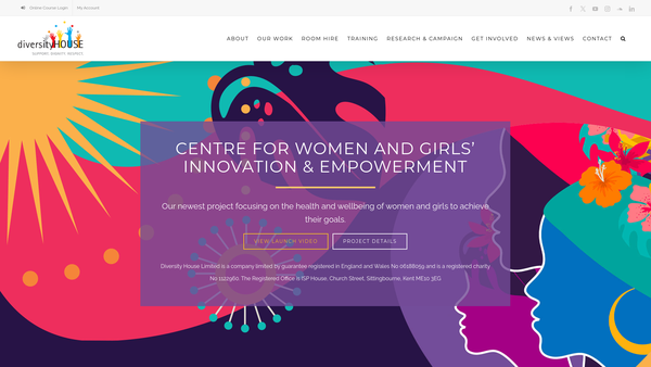 Screenshot of the Diversity House Limited website