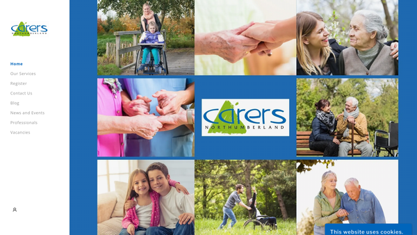 Screenshot of the Carers Northumberland website