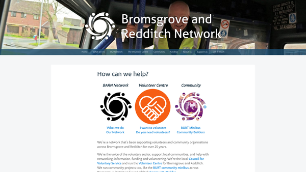Screenshot of the Bromsgrove And Redditch Network website