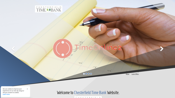 Screenshot of the Chesterfield Time Bank website
