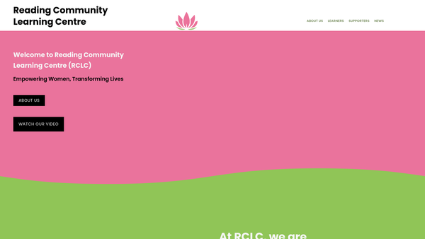 Screenshot of the Reading Community Learning Centre Ltd website