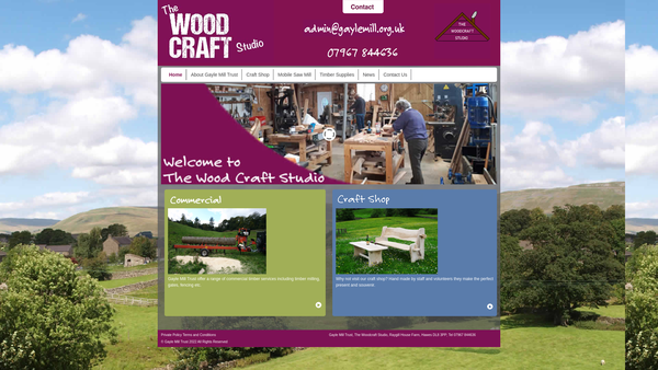 Screenshot of the Gayle Mill Trust website