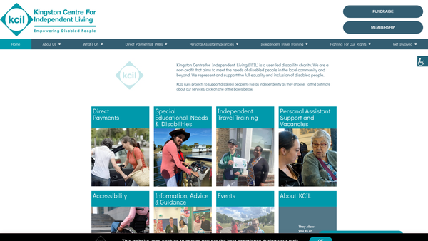 Screenshot of the Kingston Centre For Independent Living website