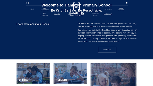 Screenshot of the Hamilton School Parent Staff Association website