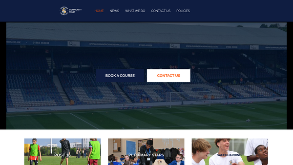 Screenshot of the Luton Town FC Community Trust website
