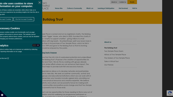 Screenshot of the The Bulldog Trust Limited website