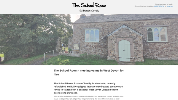 Screenshot of the Bratton Clovelly School Room website
