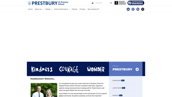Screenshot of the International Partnership Fund (Prestbury CE Primary School) website