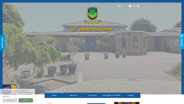 Screenshot of the St James The Great Rc School website
