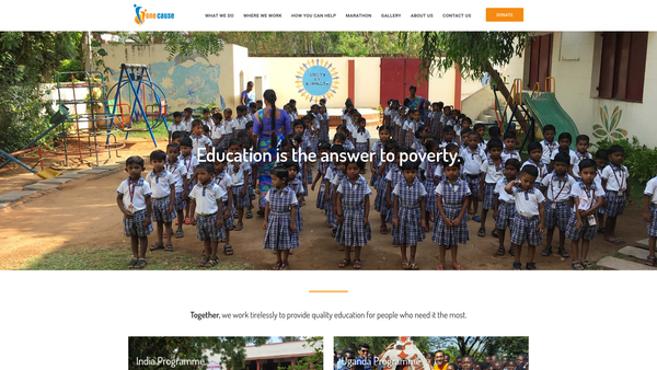 Screenshot of the One Cause Limited website