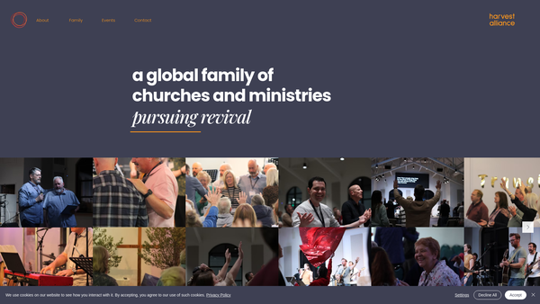 Screenshot of the Harvest Alliance UK website