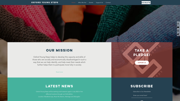 Screenshot of the Oxford Young Steps website